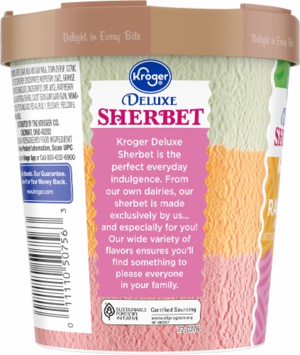 Kroger® Deluxe Low Fat Rainbow Sherbet Pint Perspective: top