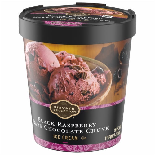 Private Selection® Black Raspberry Dark Chocolate Chunk Ice Cream Pint Perspective: top