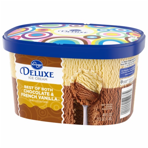 Kroger® Deluxe Best of Both Chocolate & French Vanilla Ice Cream Perspective: top