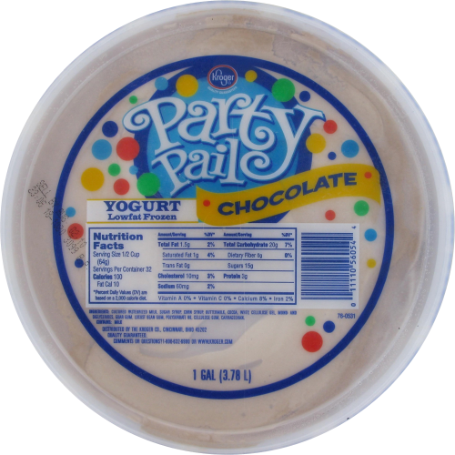 Party Pail Chocolate Frozen Yogurt Pail Perspective: top