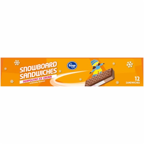 Kroger® Neapolitan Ice Cream Snowboard Sandwiches Perspective: top