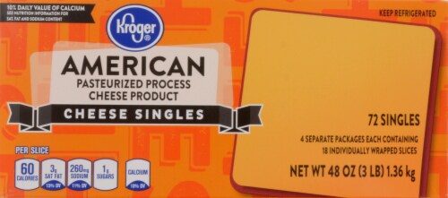 Kroger® American Cheese Singles 72 Count Package Perspective: top