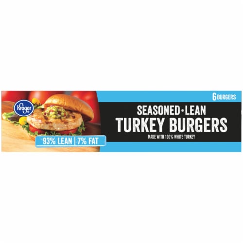 Kroger® 93% Lean Seasoned Frozen Turkey Burgers Perspective: top