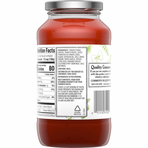 Zia Italiana Marinara Pasta Sauce Perspective: top