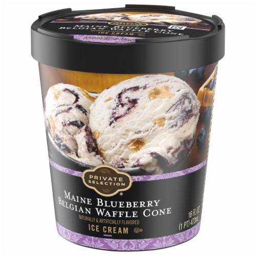 Private Selection™ Maine Blueberry Belgian Waffle Cone Ice Cream Pint Perspective: top