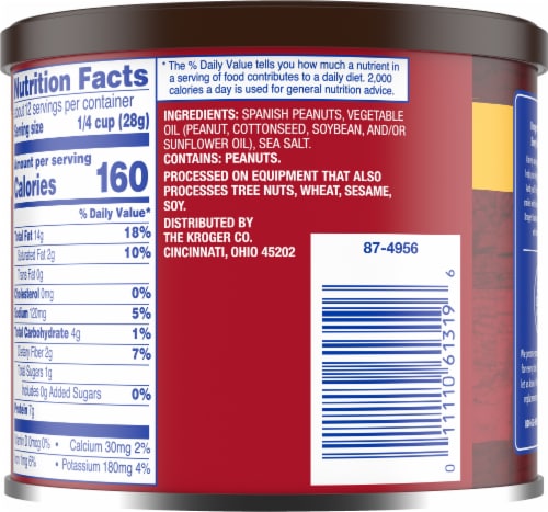 Kroger® Spanish Sea Salted Peanuts Perspective: top