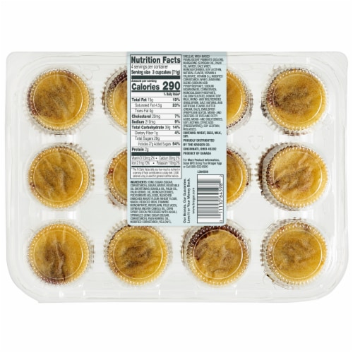 Bakery Fresh Graduation Chocolate & Vanilla Marbled Mini Cupcakes Perspective: top