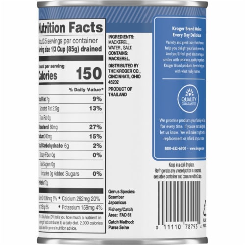 Kroger® Wild Caught Mackerel Perspective: top