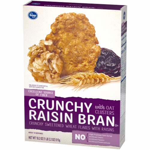 Kroger® Crunchy Raisin Bran with Oat Clusters Cereal Perspective: top