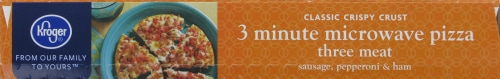 Kroger® 3 Minute Microwave Three Meat Pizza Perspective: top