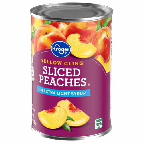 Kroger® Canned Yellow Cling Sliced Peaches in Extra Light Syrup Perspective: top