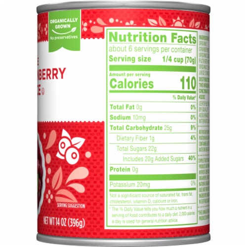 Simple Truth Organic® Canned Whole Cranberry Sauce Perspective: top