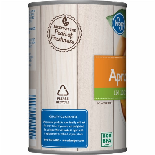 Kroger® Canned Apricot Halves in 100% Fruit Juice Perspective: top