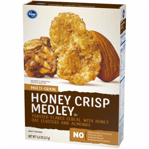 Kroger® Honey Crisp Medley Cereal with Honey Oat Clusters and Almonds Perspective: top