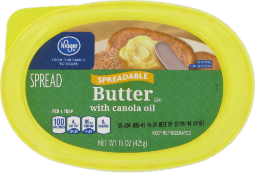 Kroger® Spreadable Butter with Canola Oil Perspective: top