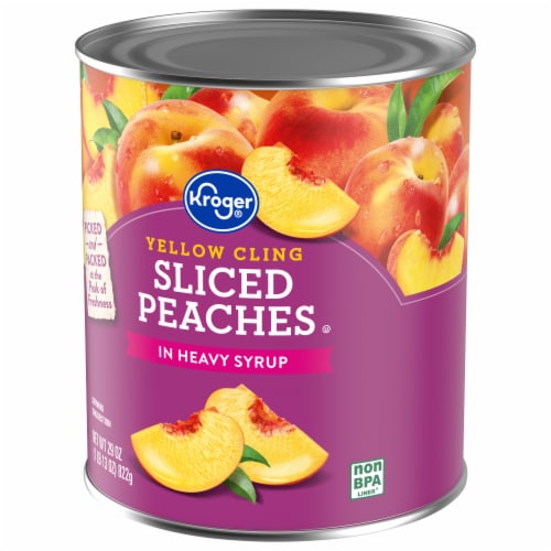 Kroger® Canned Yellow Cling Sliced Peaches in Heavy Syrup Perspective: top