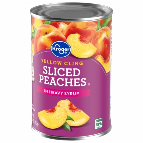 Kroger® Canned Yellow Cling Sliced Peaches in Heavy Syrup Perspective: top