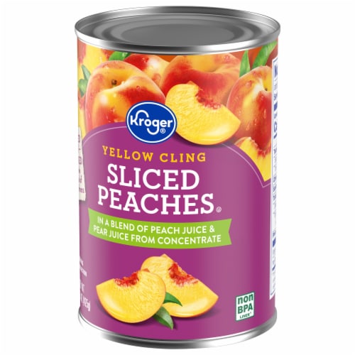 Kroger® Canned Yellow Cling Sliced Peaches in 100% Fruit Juice Perspective: top