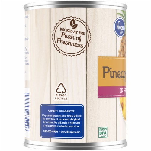 Kroger® Canned Pineapple Chunks in Heavy Syrup Perspective: top