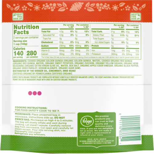 Simple Truth Organic™ Sweet Potato & Zucchini Quinoa Perspective: top