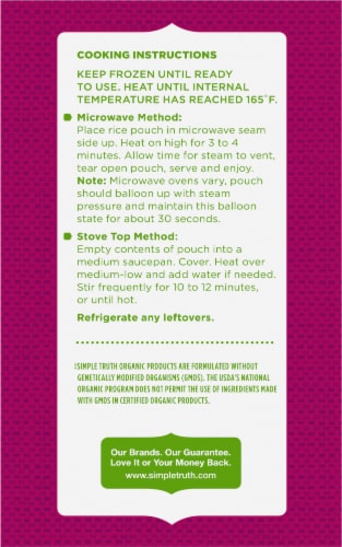 Simple Truth Organic Frozen Jasmine Rice Packets Perspective: top