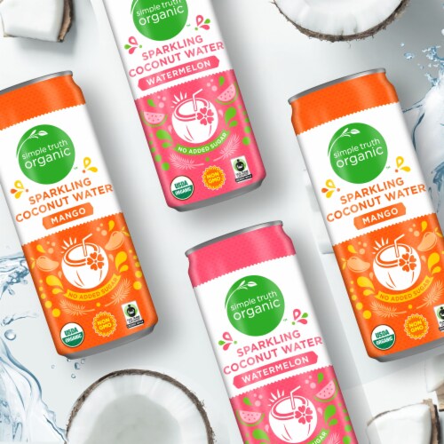 Simple Truth Organic™ Bottled Watermelon Sparkling Coconut Bottled Water Perspective: top
