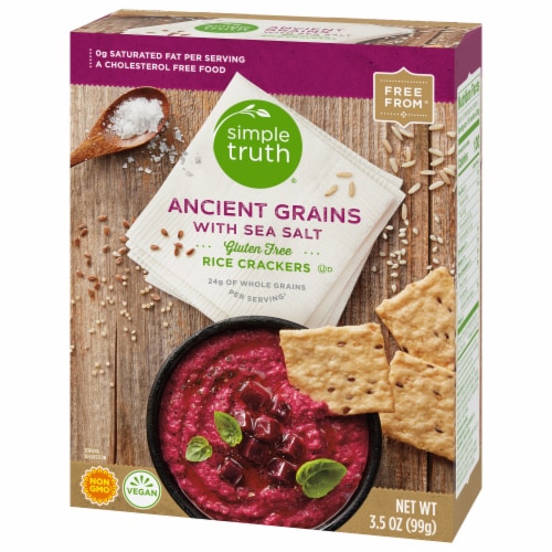 Simple Truth® 7 Ancient Grains with Sea Salt Rice Crackers Perspective: top