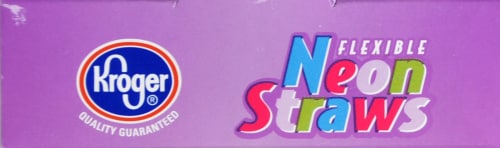 Kroger® Neon Flexible Straws Perspective: top