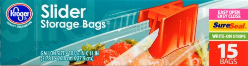Kroger®  1-Gallon Slider Storage Bags Perspective: top