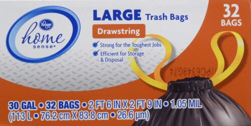 Kroger® 30 Gallon Large Drawstring Trash Bags Perspective: top