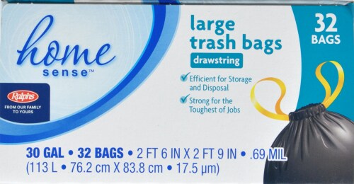 Ralphs Large Drawstring Trash Bags Perspective: top