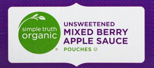 Simple Truth Organic® Unsweetened Mixed Berry Applesauce Pouches Perspective: top