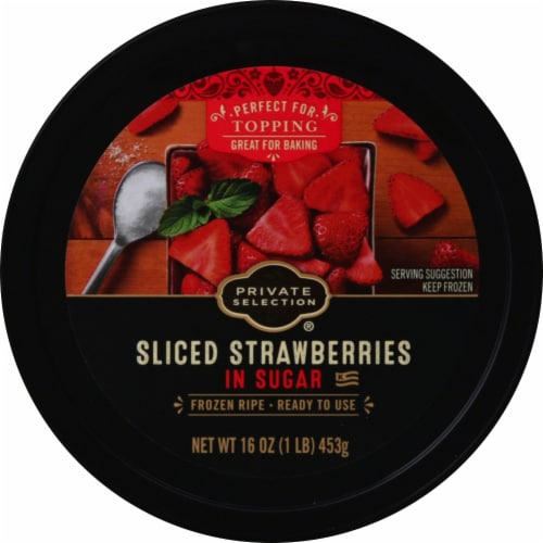 Private Selection® Sliced Strawberries in Sugar Frozen Fruit Perspective: top
