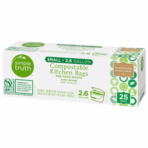 Simple Truth™ Small 2.6 Gallon Compostable Kitchen Trash Bags, 25 ct - Fred  Meyer