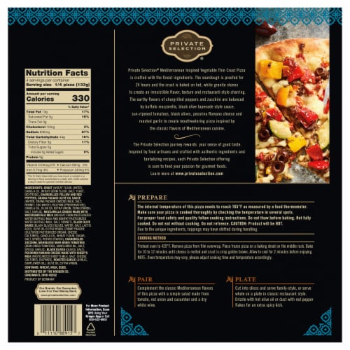 Private Selection® Mediterranean Inspired Vegetable Thin Crust Frozen Pizza Perspective: top