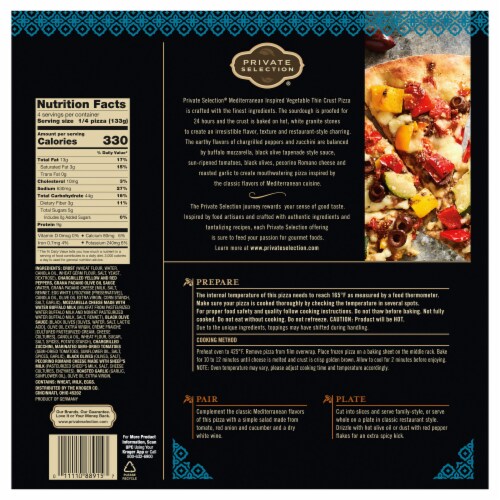 Private Selection® Mediterranean Inspired Vegetable Thin Crust Frozen Pizza Perspective: top