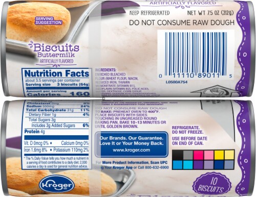 Kroger® Buttermilk Biscuits 4 Pack Perspective: top