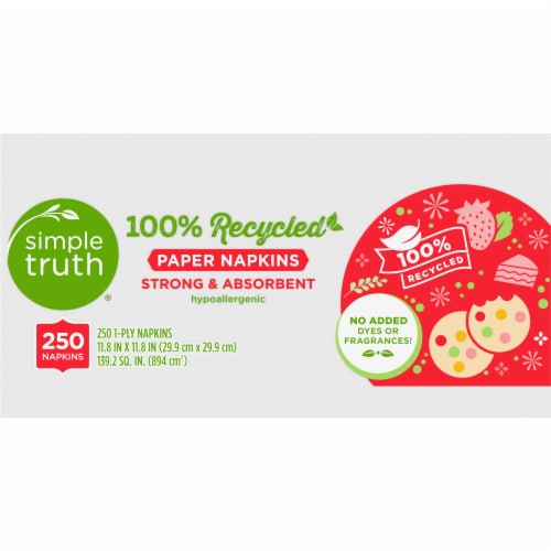 Simple Truth Strong & Absorbent 100% Recycled Paper Napkins Perspective: top
