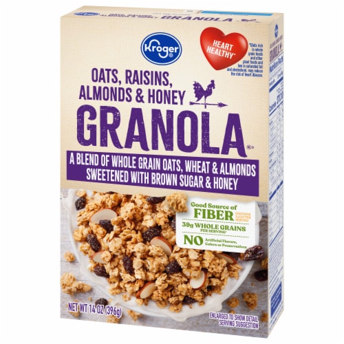 Kroger® Oats, Raisins, Almonds & Honey Granola Cereal Perspective: top