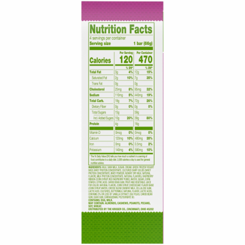 Simple Truth™ Raspberry Cheesecake Frozen Greek Yogurt Bars Perspective: top