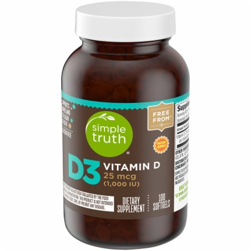 Simple Truth® Vitamin D3 Softgels 25mcg Perspective: top