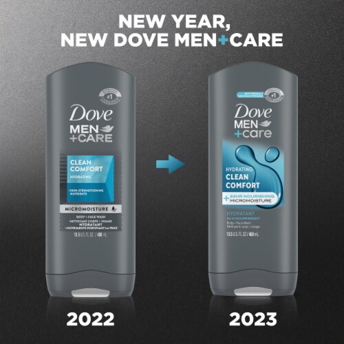 Dove Men+Care Hydrating Clean Comfort Body and Face Wash Perspective: top