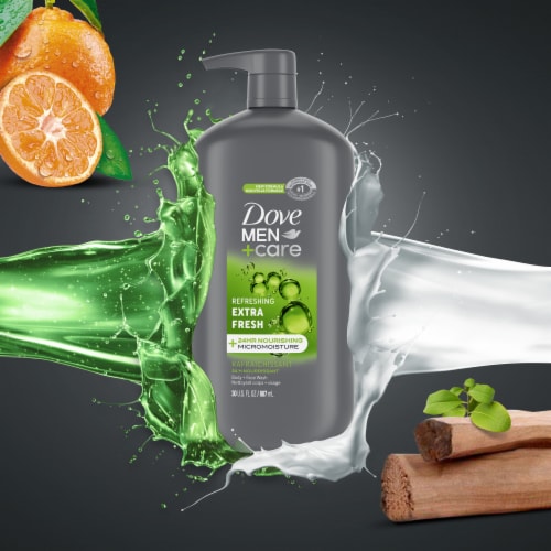 Dove Men+Care Refreshing Extra Fresh Body and Face Wash Perspective: top
