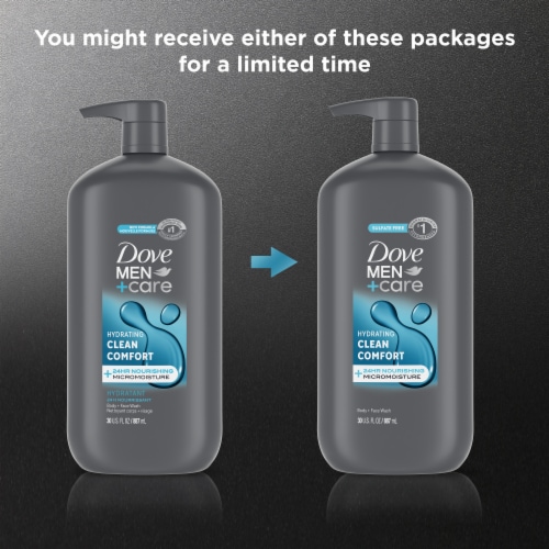 Dove Men+Care Hydrating Clean Comfort Body and Face Wash Perspective: top
