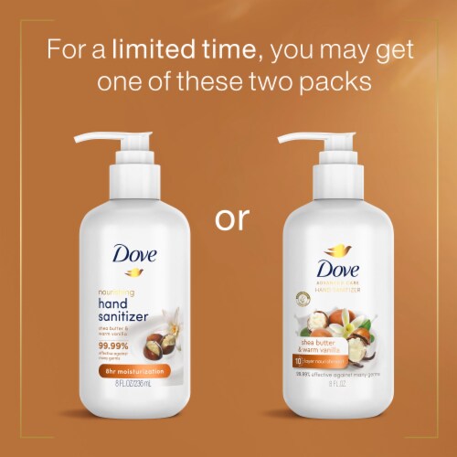 Dove Advanced Care Shea Butter & Warm Vanilla Hand Sanitizer Perspective: top