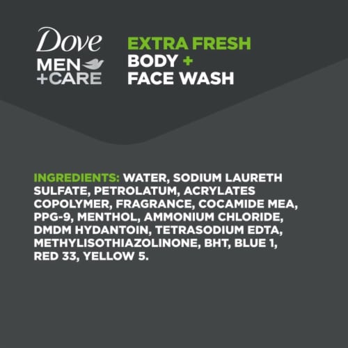 Dove Men+Care Body and Face Wash Extra Fresh, 30 Fluid Ounce (Pack of 2) Perspective: top