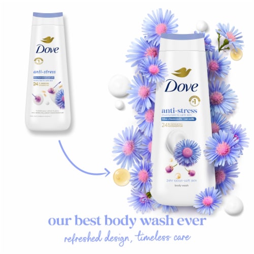 Dove Anti-Stress Blue Chamomile & Oat Milk Body Wash Perspective: top