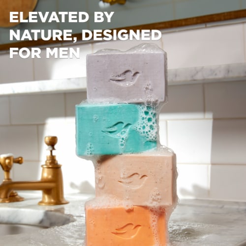 Dove Men+Care Cleansing Bar Soap Eucalyptus + Cedar Oil Plant Based Cleanser Perspective: top