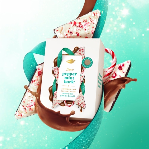 Dove Limited Edition Holiday Treats Beauty Bar Soap Peppermint Bark Perspective: top