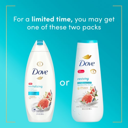 Dove Reviving Blue Fig & Orange Blossom Body Wash Perspective: top